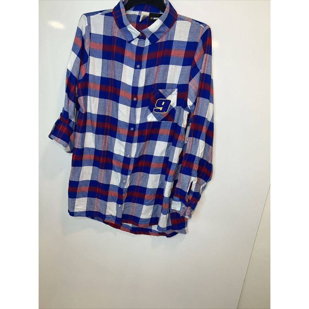 Women's Button Down Plaid NASCAR For Her Button Down Shirt XL‎
